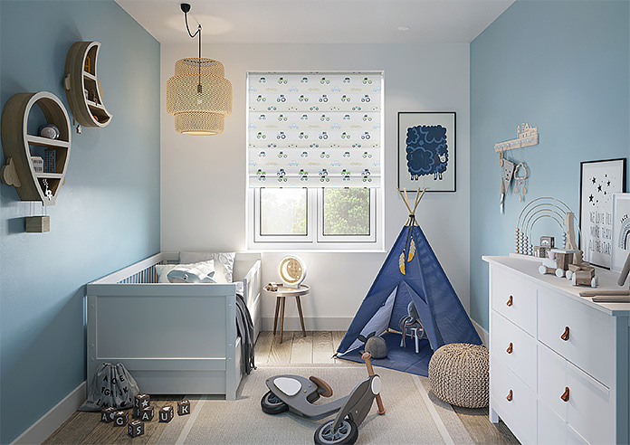 Brum Brum, Neutral - Twist&Fit Roman Blind - Image 8